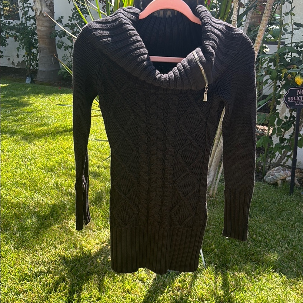 GuessCozy Black Knit Sweater with Cowl Neck